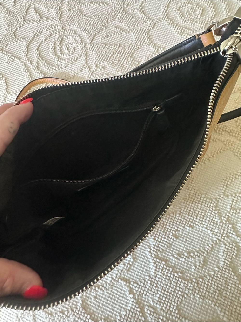 Coach Leather Iredescent Pearlescent Hologram Gold-Pink Chelsea Crossbody Purse - Picture 8 of 16